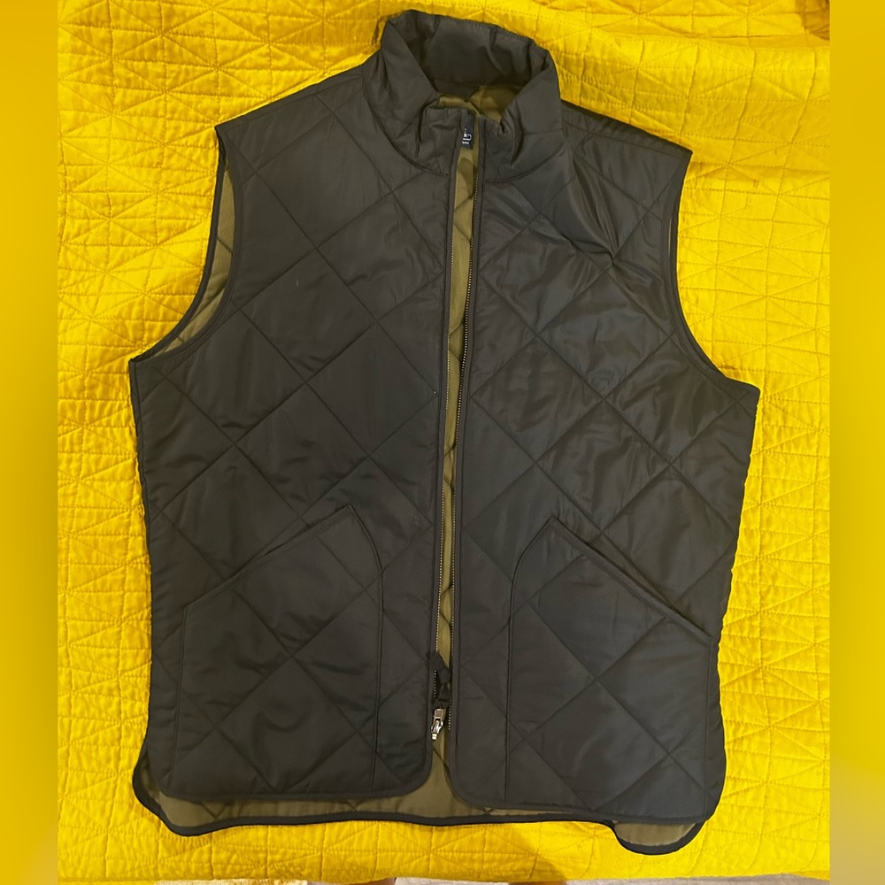 Men’s Black J Crew Quilted Vest Black